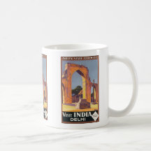 Indian State Railways Visit India Delhi, Vintage Coffee Mugs