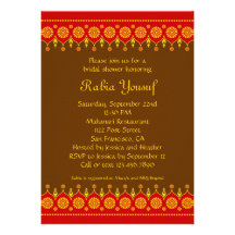 Indian Style Bridal Shower Invitation