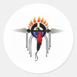 Indian Totem Round Stickers
