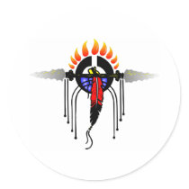 Indian Totem Round Stickers