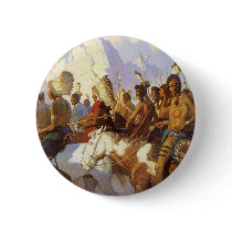 Indian War Party by NC Wyeth Button