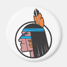 Indian Warrior Head Fridge Magnet
