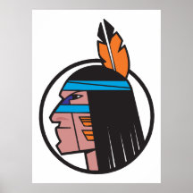 Indian Warrior Head Posters