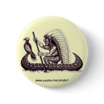 Indian with eagle graphic art cool button design