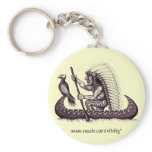 Indian with eagle graphic art cool keychain design