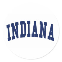 Indiana College Round Sticker