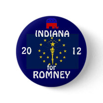 Indiana for Romney 2012 Pinback Button