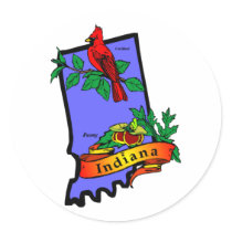 Indiana Map 2 Stickers