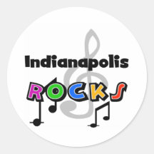 Indianapolis Rocks Round Sticker