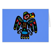 Indianer Native American Rabe raven Grußkarte