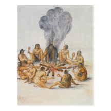 Indians round a Fire Postcard