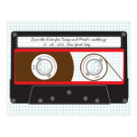 Indie Mixtape (Black/Red) Save the Date Postcard