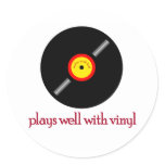 Indie Rock Kid Back Round Stickers