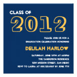 Indie style drawn on navy graduation announcement