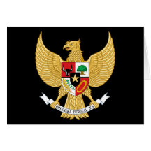 indonesia emblem greeting cards