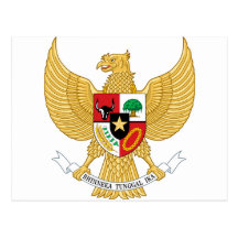 indonesia emblem post cards