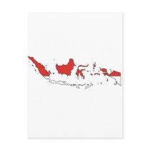 Indonesia flag map postcard