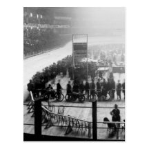 Indoor Motorcycle Race, early 1900s Postcards