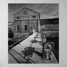 Industrial Photo - Dam Powerhouse Lifting Gears Print