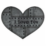 Industrial punk heart I Love You photo sculptures