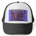 INDUSTRIAL SCENE WITH A CROOKED SPIRE hats