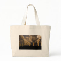 Industry polluting the atmosphere tote bag