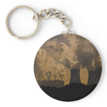 Industry polluting the atmosphere keychains