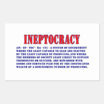 INEPTOCRACY DEFINITION RECTANGLE STICKER