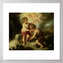 Infant Jesus and John the Baptist circa 1600's Print