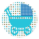 Infant Shower Dotted Baby Carriage stickers