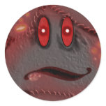 infected smiley round stickers