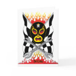 Inferno Luchador Mexican Wrestler Greeting Card