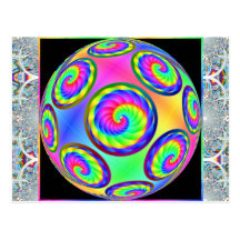 Infinite Rainbow Spirals Postcard