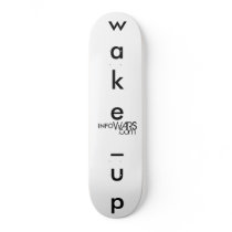 Infowars.com "Wake_Up" stencil design Skateboard