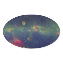 Infrared Portrait of the Inner Milky Way Galaxy Oval Sticker