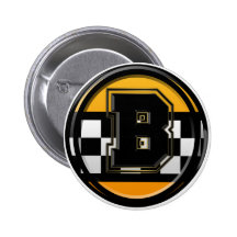 Initial B taxi driver Pinback Buttons