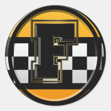 Initial F taxi driver Round Sticker
