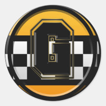 Initial G taxi driver Round Stickers