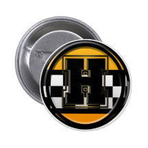 Initial H taxi driver Pinback Buttons