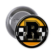 Initial R taxi driver Pinback Buttons