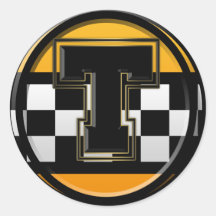 Initial T taxi driver Round Stickers