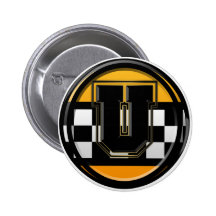 Initial U taxi driver Pinback Buttons