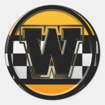 Initial W taxi driver Round Sticker