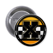 Initial X taxi driver Pinback Buttons