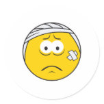 Injured Boo boo Smiley Face stickers