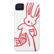 "Injured Rabbit / Bunny" Funny iPhone 4 Case