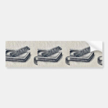 Ink, ink stone and water pot Ukiyo-e. Bumper Sticker