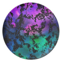 Ink Splatter Purple Turquoise Plates