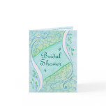 Inner green on blue colour Wedding Invitation Greeting Card