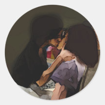 Innocence Kiss Round Stickers